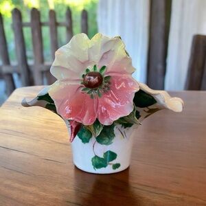 Vintage Capodimonte Italian Porcelain Flower Figurine